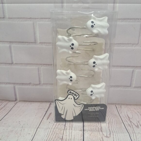 Halloween Shower Curtain Hooks Other - Set of 12 Halloween Spooky Ghost Shower Curtain Hooks Decorative Shower Rings